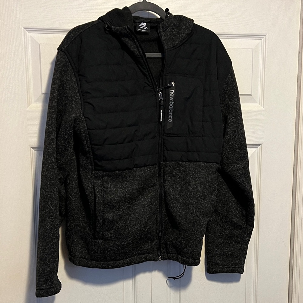 New Balance Quilted Black and Gray Hoodie